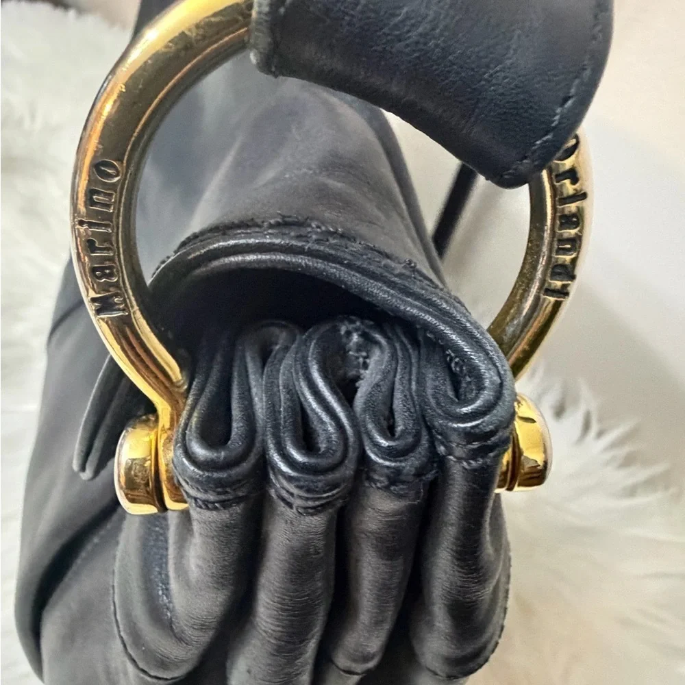 Vintage Elegant Black Leather Shoulder Bag